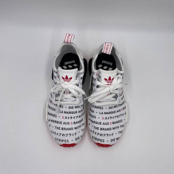 Adidas NMD R1 White / Black / Red Shoes - Picture 5 of 8